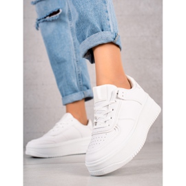 TRENDI Modische Sneakers auf breiter Plattform weiß 1