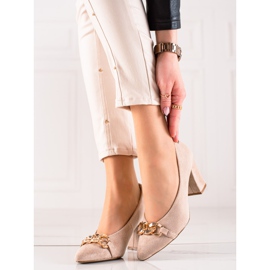 Elegante Pumps auf der VINCEZA-Säule beige 1
