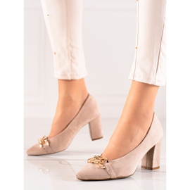 Elegante Pumps auf der VINCEZA-Säule beige 2
