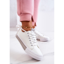 PS1 Damen-Sneakers aus Leder Weiß-Grau Mikayla 1