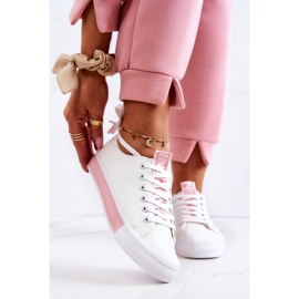PS1 Damen-Sneakers aus Leder Weiß-Rosa Mikayla 1