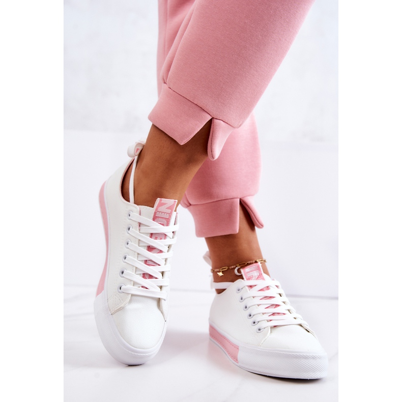 PS1 Damen-Sneakers aus Leder Weiß-Rosa Mikayla 2