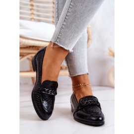 Vinceza Lackierte Schuhe mit Serpentinenmuster Black Yasmin schwarz 2