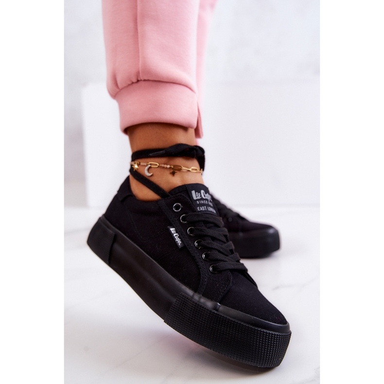 Schwarze Lee Cooper LCW-22-31-0885L Schwarze Turnschuhe 1