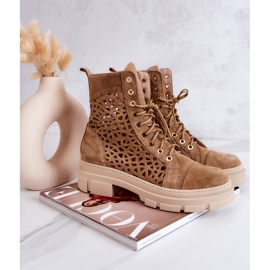FILIPCZYK Durchbrochene Wildlederstiefel Camel Aileen braun 1