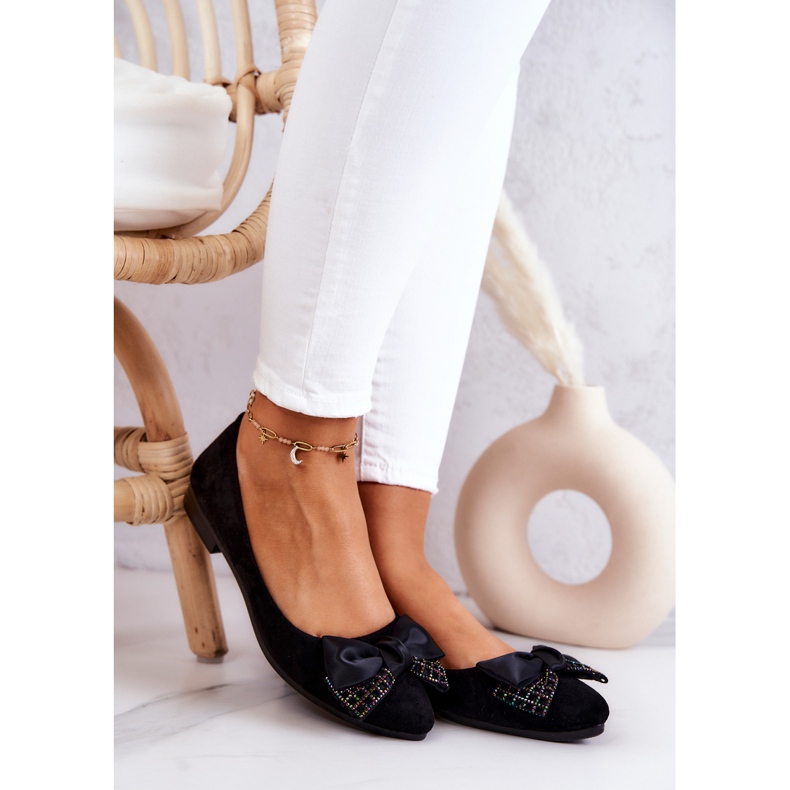 PE1 Klassische schwarze Grayson Bow Ballerina 1