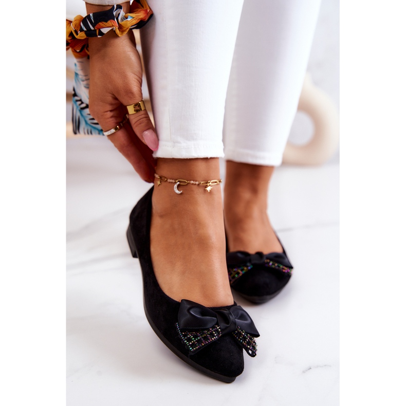 PE1 Klassische schwarze Grayson Bow Ballerina 2