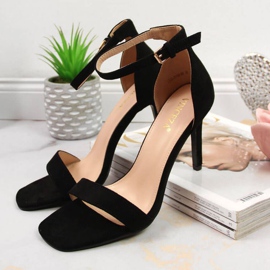 Schwarze Vinceza W JAN81A Wildleder-Sandalen mit hohem Absatz 2