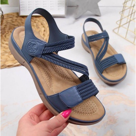 Klettsandalen Rieker W V8873-14 blau 1