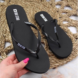Schwarze Strand-Flip-Flops Big Star W JJ274A379 1