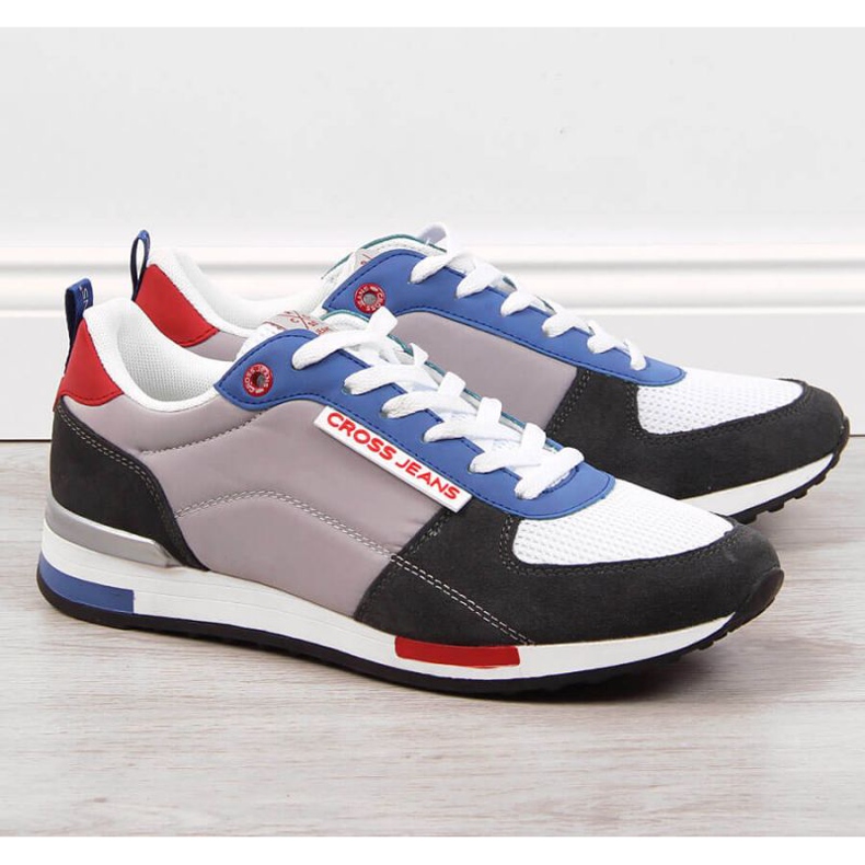 Cross Jeans M JJ1R4010C Sportschuhe aus Leder weiß schwarz blau grau 1