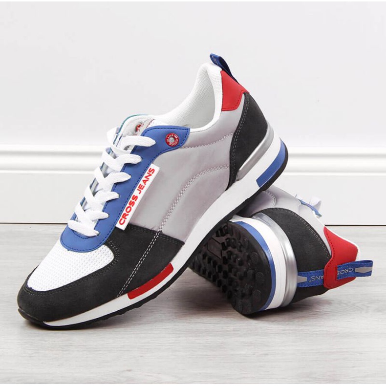 Cross Jeans M JJ1R4010C Sportschuhe aus Leder weiß schwarz blau grau 2