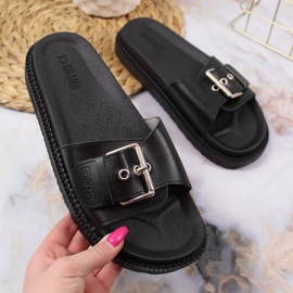 Schwarze Hausschuhe auf der Plattform Big Star W JJ274A307 1