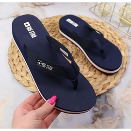 Big Star Wedge-Flip-Flops W JJ274A331 Marineblau 1