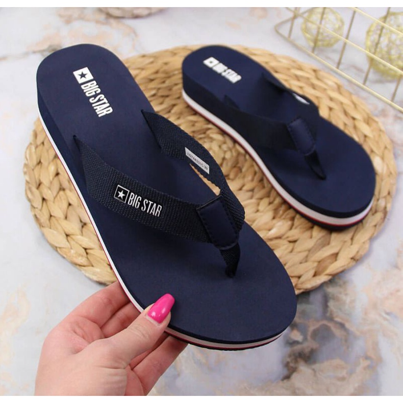 Big Star Wedge-Flip-Flops W JJ274A331 Marineblau 1