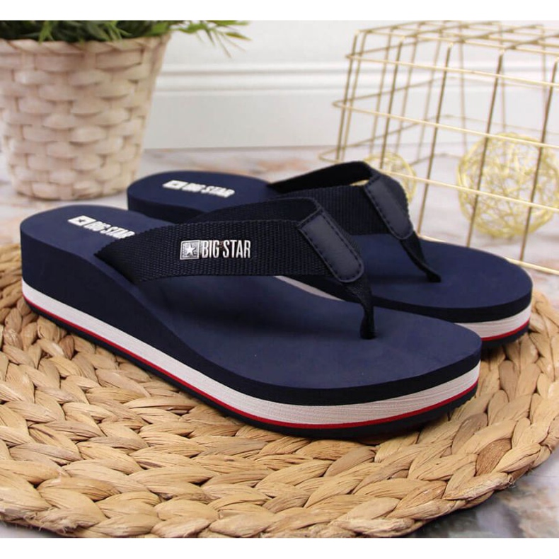 Big Star Wedge-Flip-Flops W JJ274A331 Marineblau 2