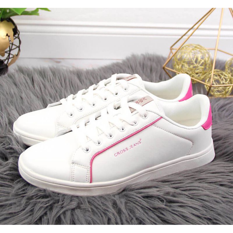 Turnschuhe mit Öko-Leder Cross Jeans W JJ2R4024C weiß rosa 2