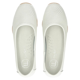 Durchbrochene weiße Ballerinas aus Leder Filippo DP3681 / 22 WH mehrfarbig 3