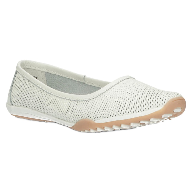 Durchbrochene weiße Ballerinas aus Leder Filippo DP3681 / 22 WH mehrfarbig 2