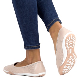 Rosa durchbrochene Ballerinas aus Leder Filippo DP3681 / 22 PI 1