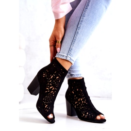 FB1 Schwarze durchbrochene Stiefel auf einer Post-Bretagne 2