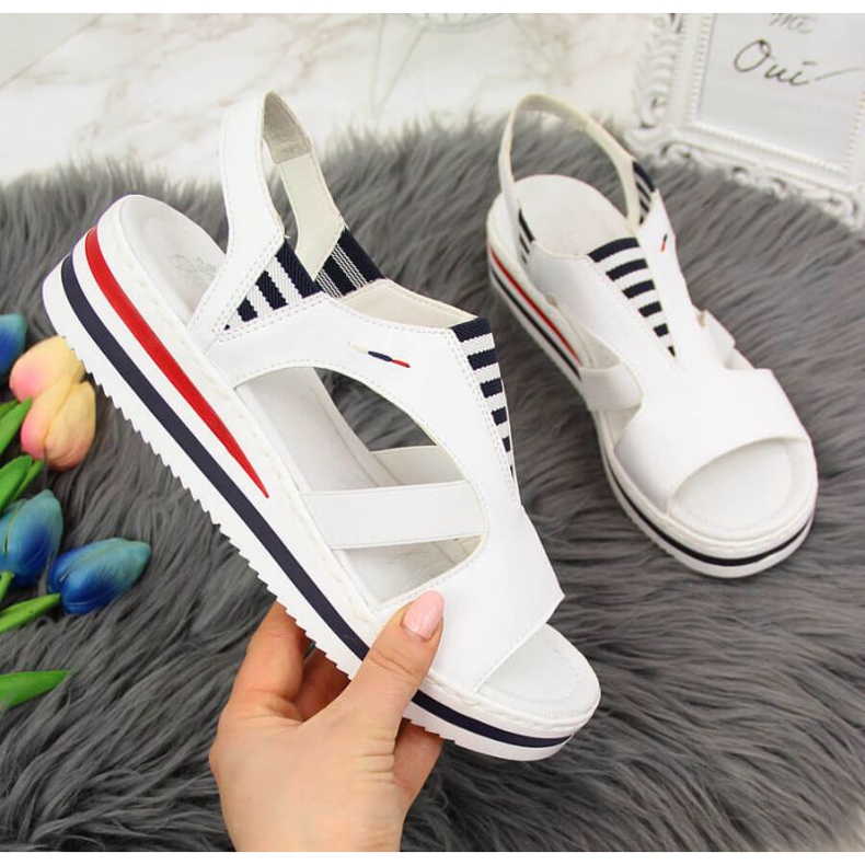 Rieker W V02Y5 Keilsandalen weiß 1