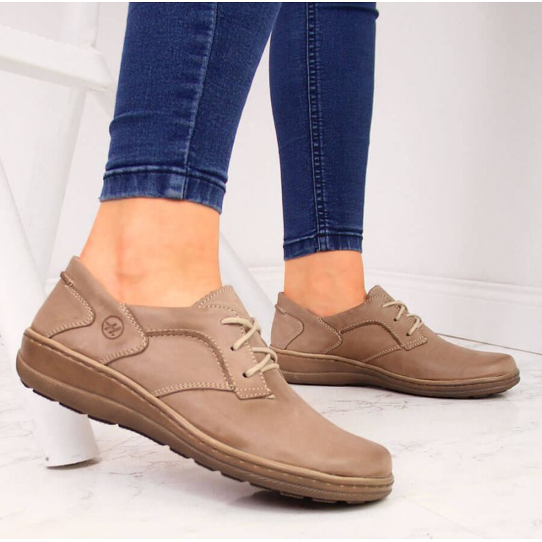 Komfort Lederschuhe Helios 715 Beige 2