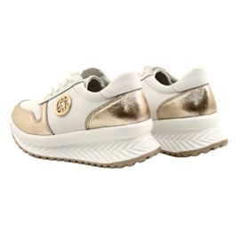Damen Sportschuhe gebunden Filippo DP3547 / 22 WH GO Weiß golden 7
