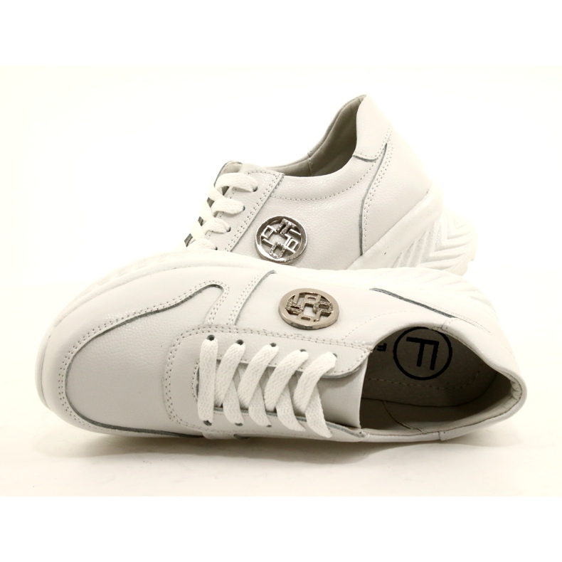 Damen Sportschuhe gebunden Filippo DP3547 / 22 WH Weiß silber- 6