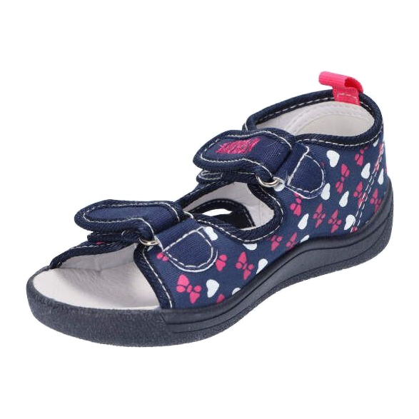 American Club Amerikanische Sandalen Hausschuhe, Ledereinsatz TEN19 / 22 Marineblau navy blau 3
