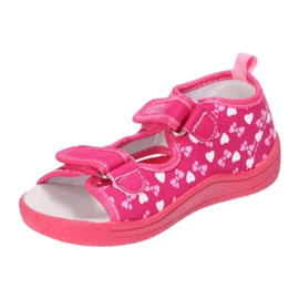American Club Amerikanische Sandalen Hausschuhe, Ledereinsatz TEN19 / 22 Pink rosa 3