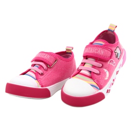 American Club Klettbrot Sneakers American Ten17/22 Pink Ledereinsatz rosa 2