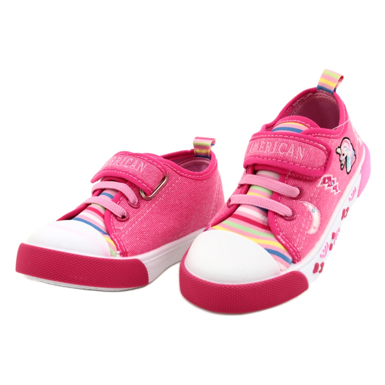 American Club Klettbrot Sneakers American Ten17/22 Pink Ledereinsatz rosa 2