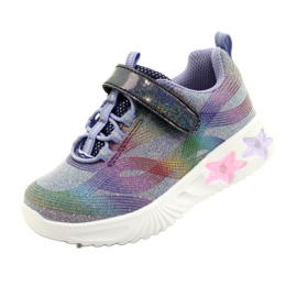 American Club ADI Sportschuhe LED leuchtender Klettverschluss ES87 / 22 Lila violett 3