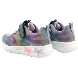 American Club ADI Sportschuhe LED leuchtender Klettverschluss ES87 / 22 Lila violett 6