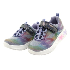 American Club ADI Sportschuhe LED leuchtender Klettverschluss ES87 / 22 Lila violett 2