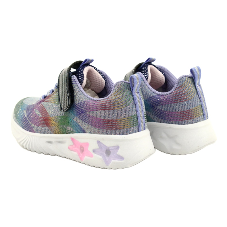 American Club ADI Sportschuhe LED leuchtender Klettverschluss ES87 / 22 Lila violett 5