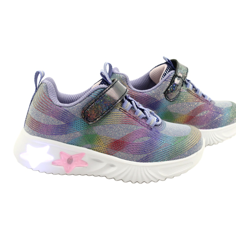 American Club ADI Sportschuhe LED leuchtender Klettverschluss ES87 / 22 Lila violett 7