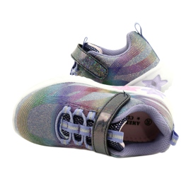 American Club ADI Sportschuhe LED leuchtender Klettverschluss ES87 / 22 Lila violett 4