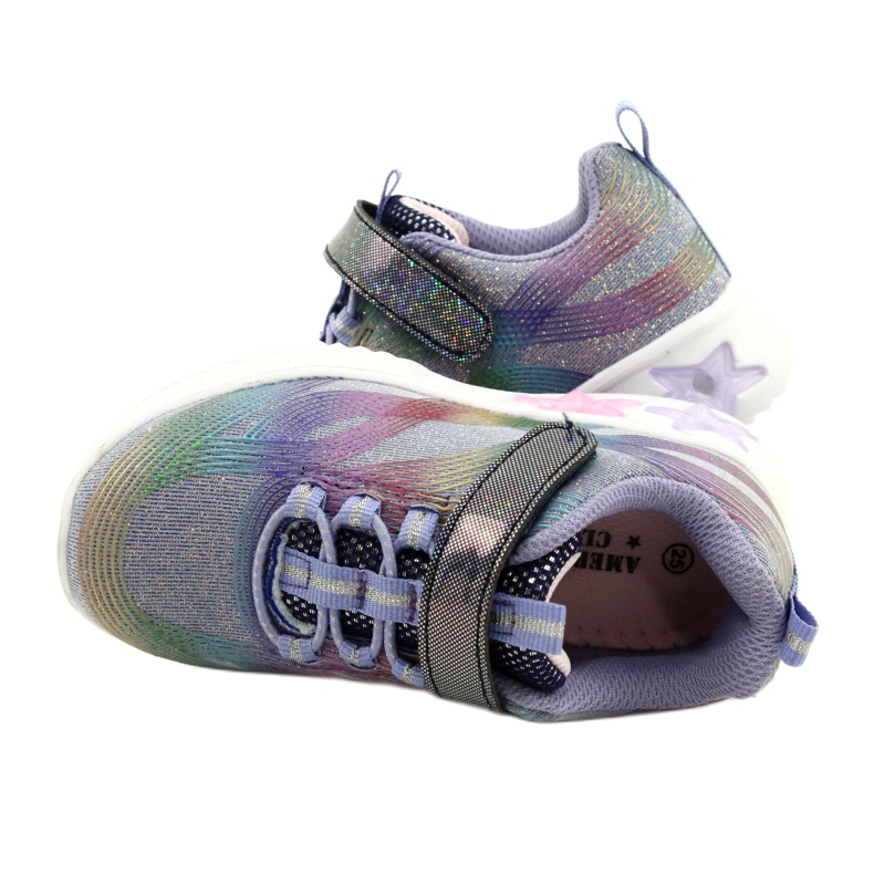 American Club ADI Sportschuhe LED leuchtender Klettverschluss ES87 / 22 Lila violett 4