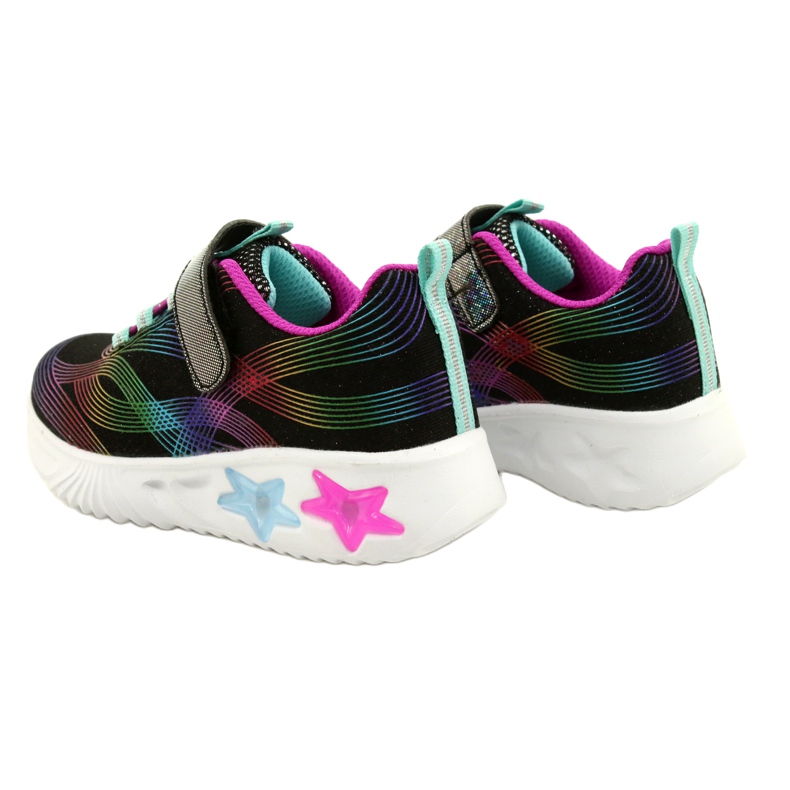 American Club ADI Sportschuhe LED leuchtender Klettverschluss ES87 / 22 Schwarz mehrfarbig 5