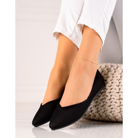 VINCEZA gestreifte Ballerinas schwarz 1