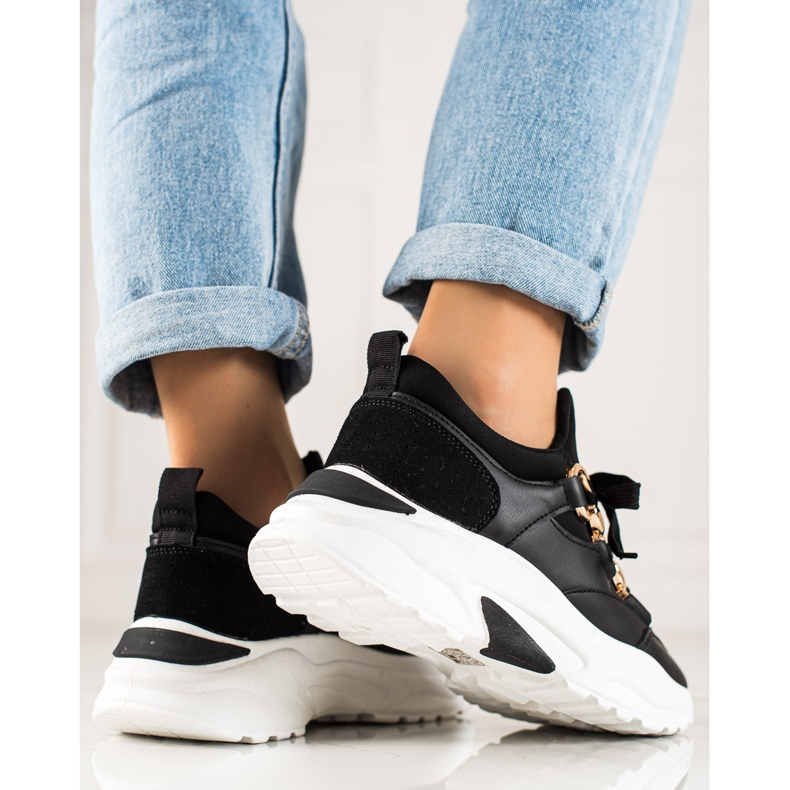 TRENDI Modische Turnschuhe schwarz 1