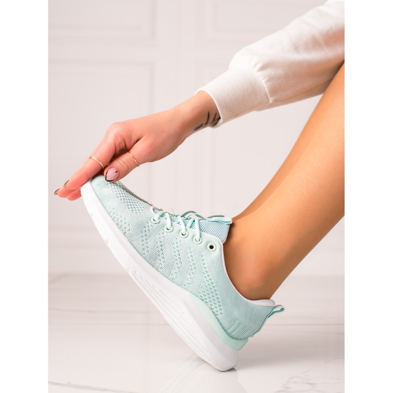 TRENDI Leichte mintfarbene Stiefel blau 2