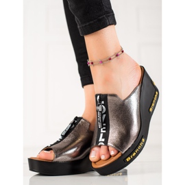 VINCEZA Keilsandalen grau 1