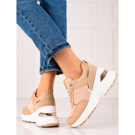 Diamantique Stylische Sneaker auf der Plattform beige 2