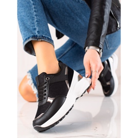 Diamantique Stylische Sneaker auf der Plattform schwarz 1
