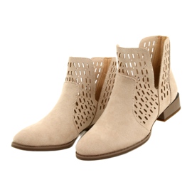 Damen Wildlederstiefel Daszyński Beige SA197-12 3