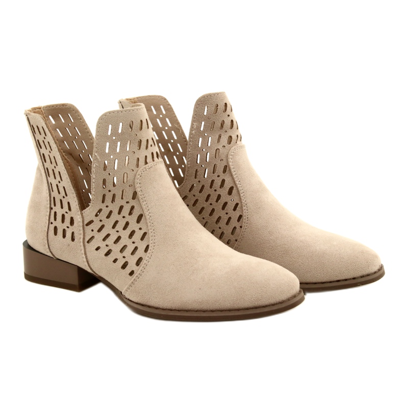 Damen Wildlederstiefel Daszyński Beige SA197-12 6