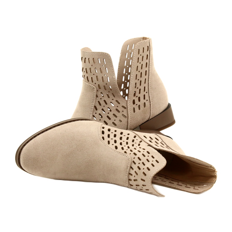 Damen Wildlederstiefel Daszyński Beige SA197-12 7